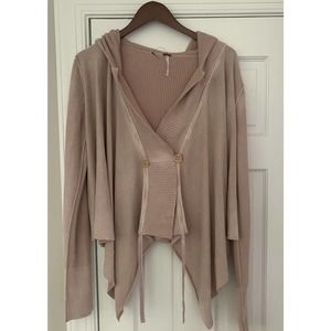 Free People Hooded Sweater Jacket Size medium Cardigan NEW*